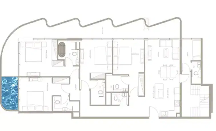 Iluka by MS Homes Dubai 4 BR Floor Plan 2,960 Sq. Ft.