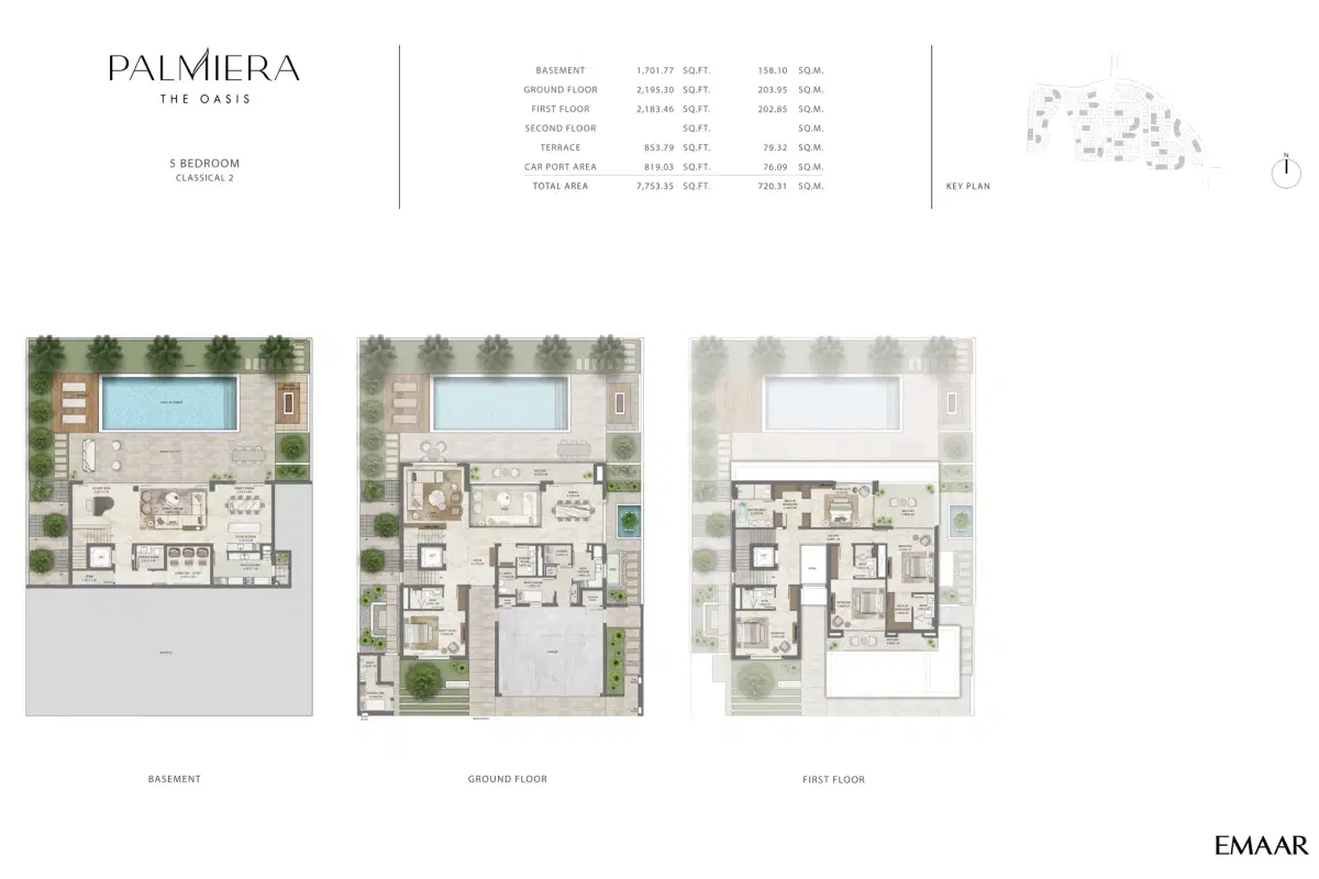Palmiera The Oasis Villas 5 BR Floor Plan 7,753 Sq. Ft.