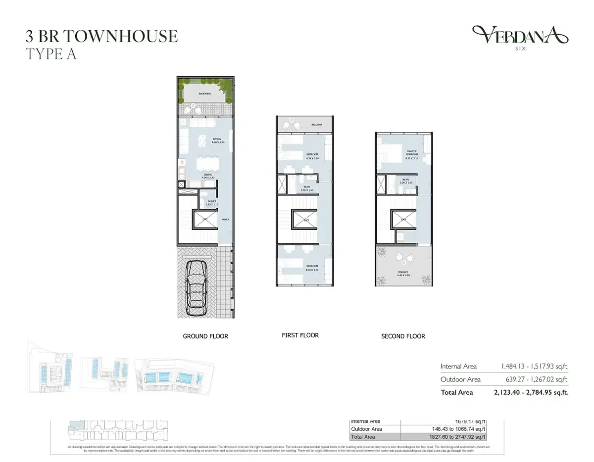 Reportage Verdana Phase 6 Dubai 3 BR Floor Plan 2,784 Sq. Ft.