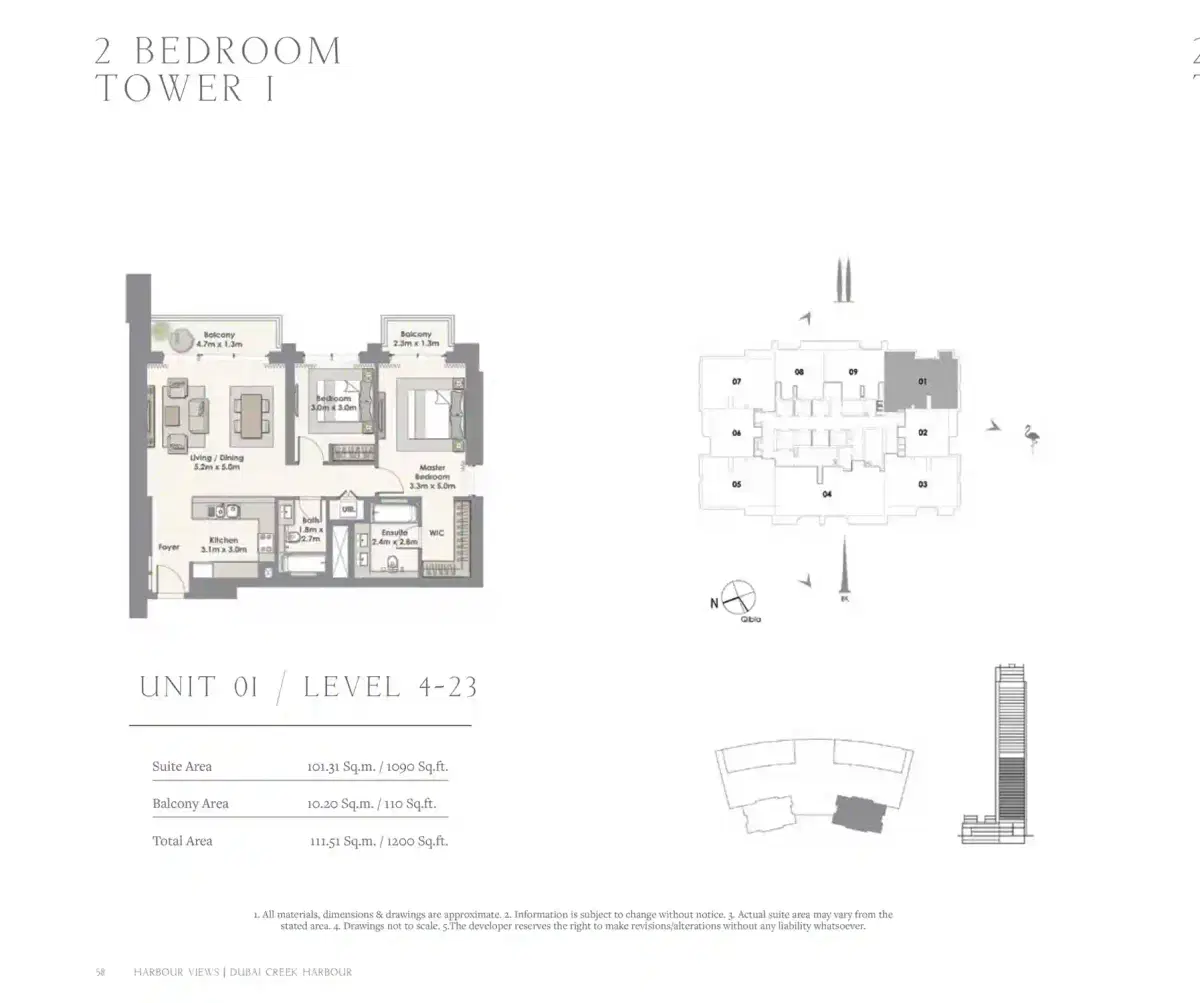Harbour Views 2 BR Apartment Floor Plan