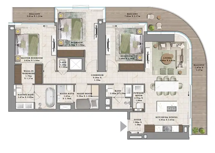 3 Bedroom Apartment-A