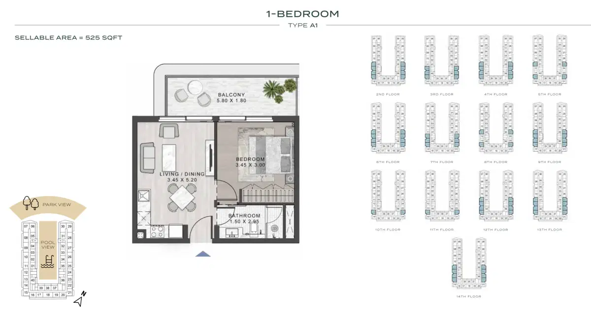 1 Bedroom Apartments