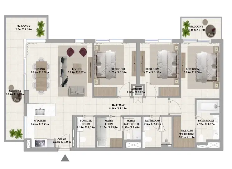 3 Bedroom Apartments