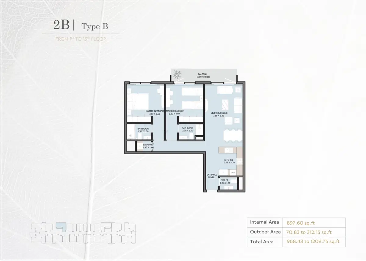 Verdana Phase 5 By Reportage Dip 2 Bedroom Apartments Floor Plan