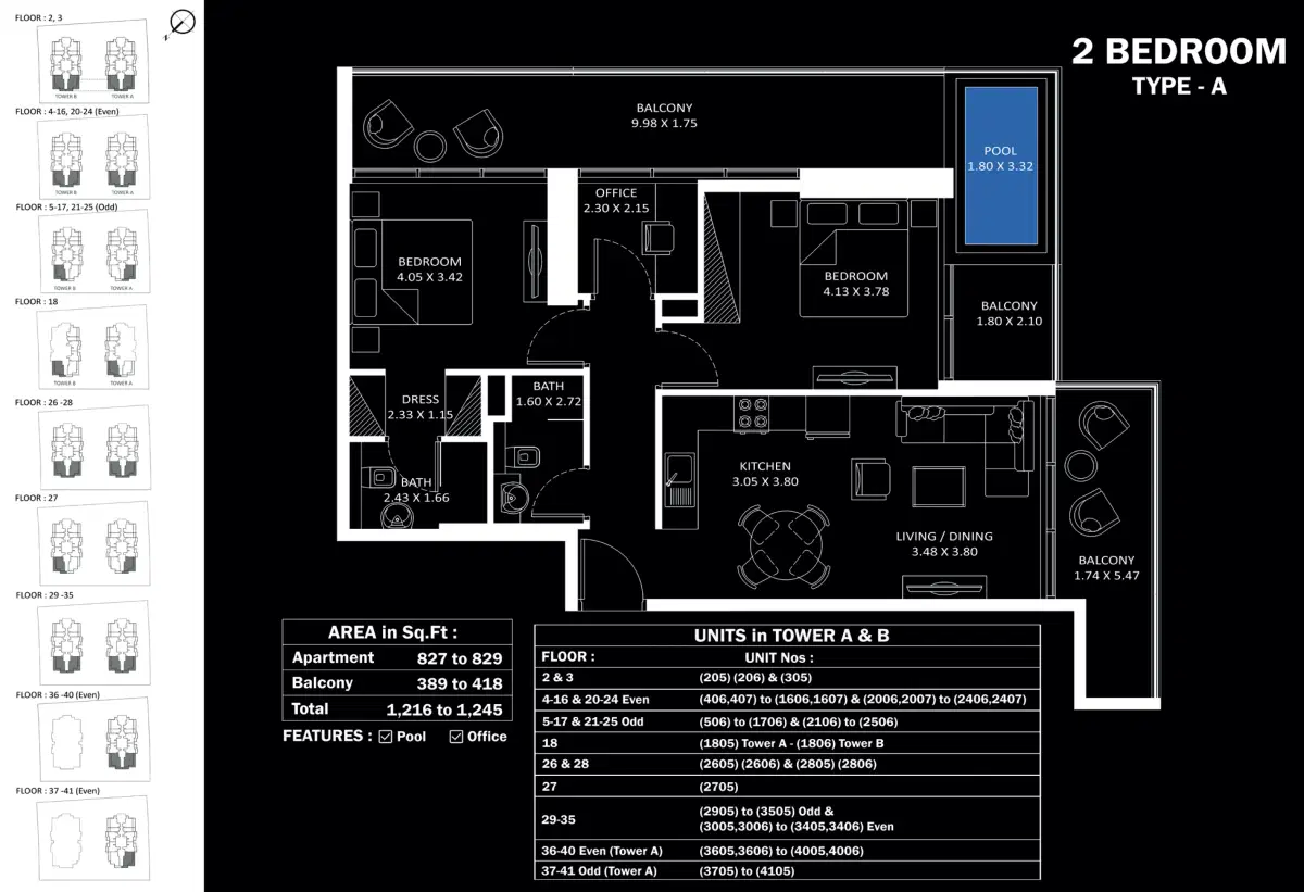 Elitz 2 By Danube 2 Bedroom Apartments Floor Plan