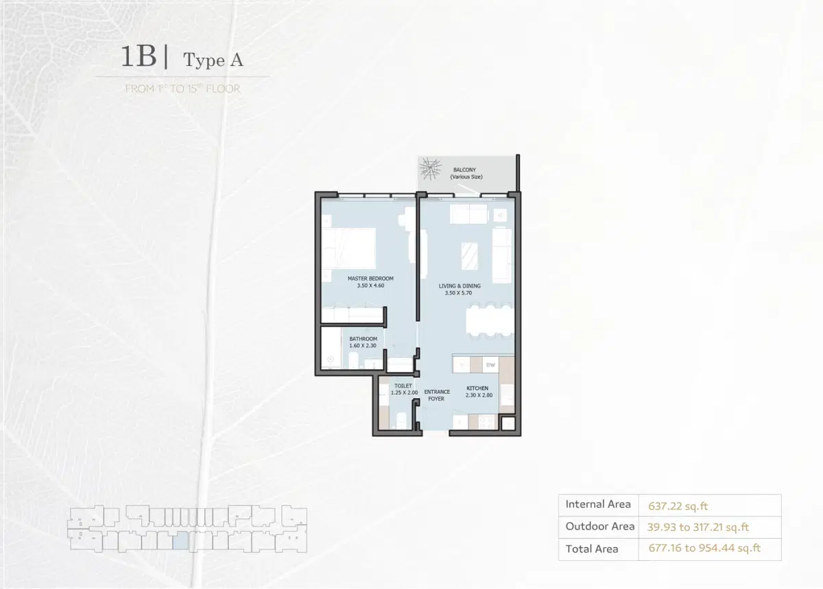 Verdana Phase 5 By Reportage Dip 1 Bedroom Apartments Floor Plan