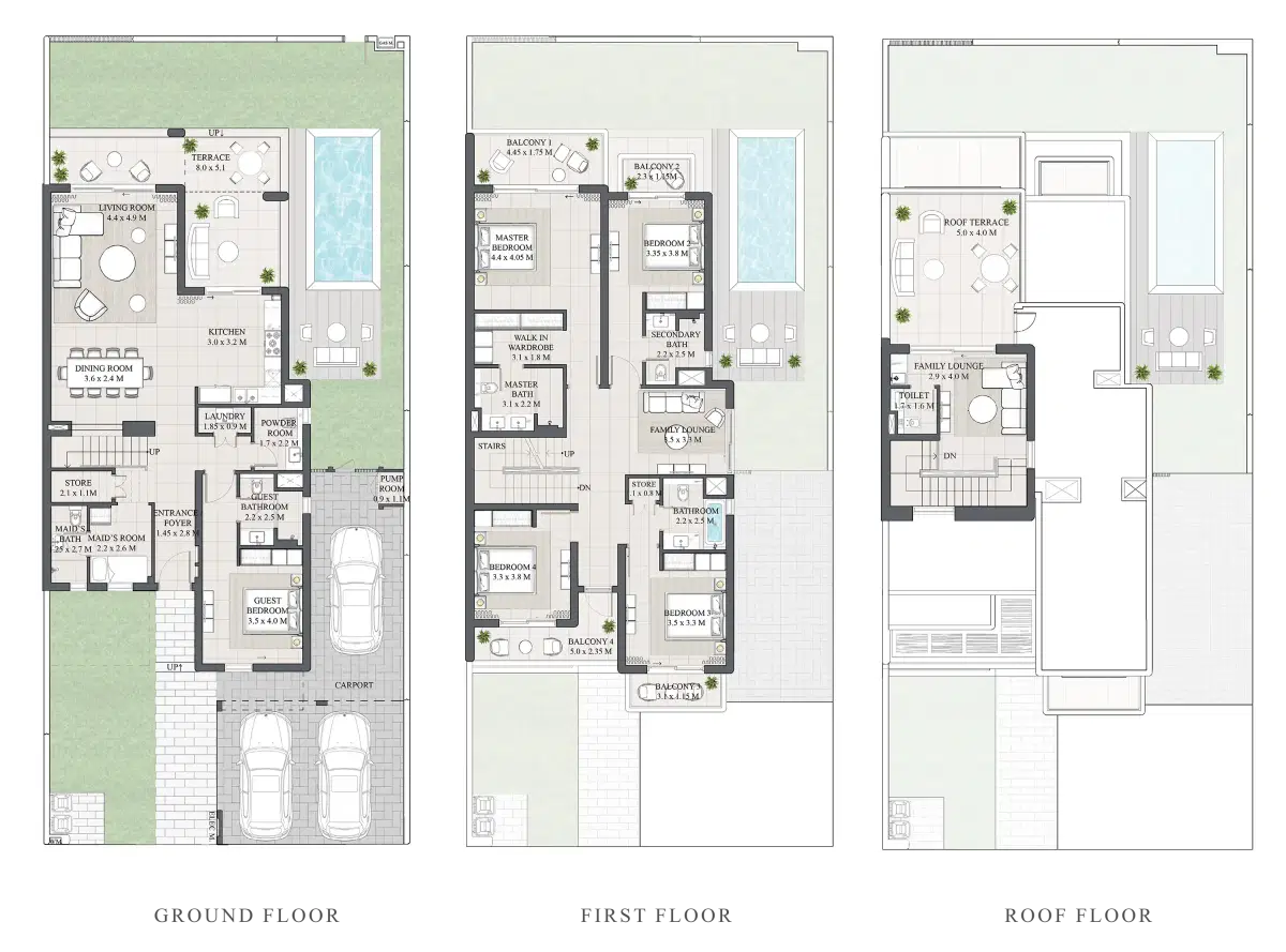 Emaar Rivana 5 Bedroom Twin Villas Floor Plan