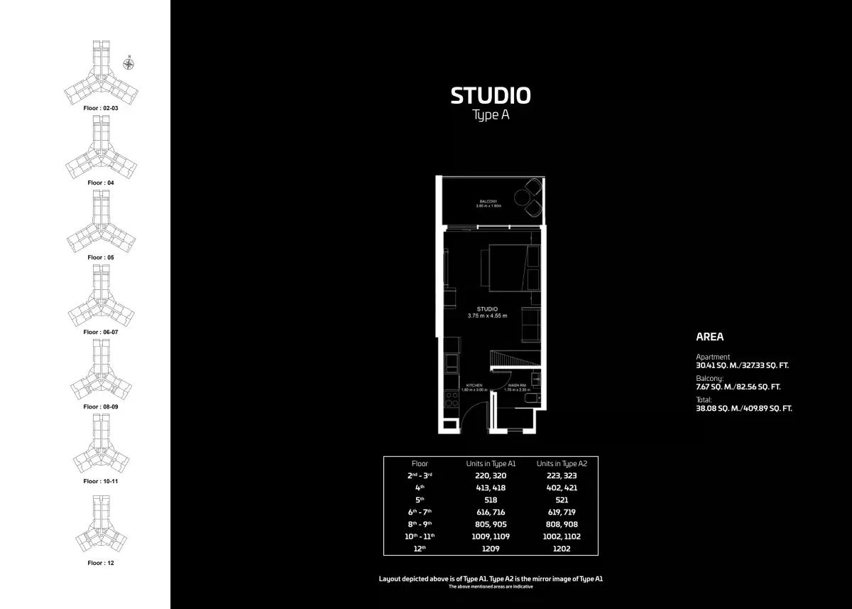 Danube Gemz Studio Floor Plan