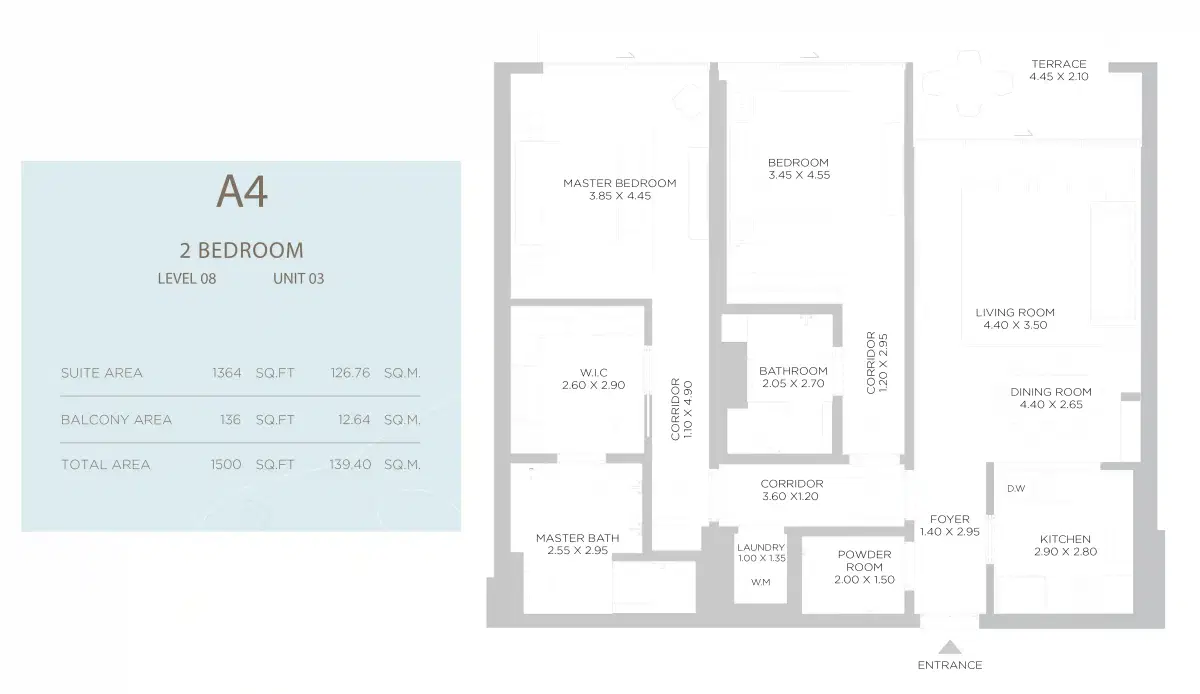 Nakheel Rixos 2 Bedroom Apartments Floor Plan