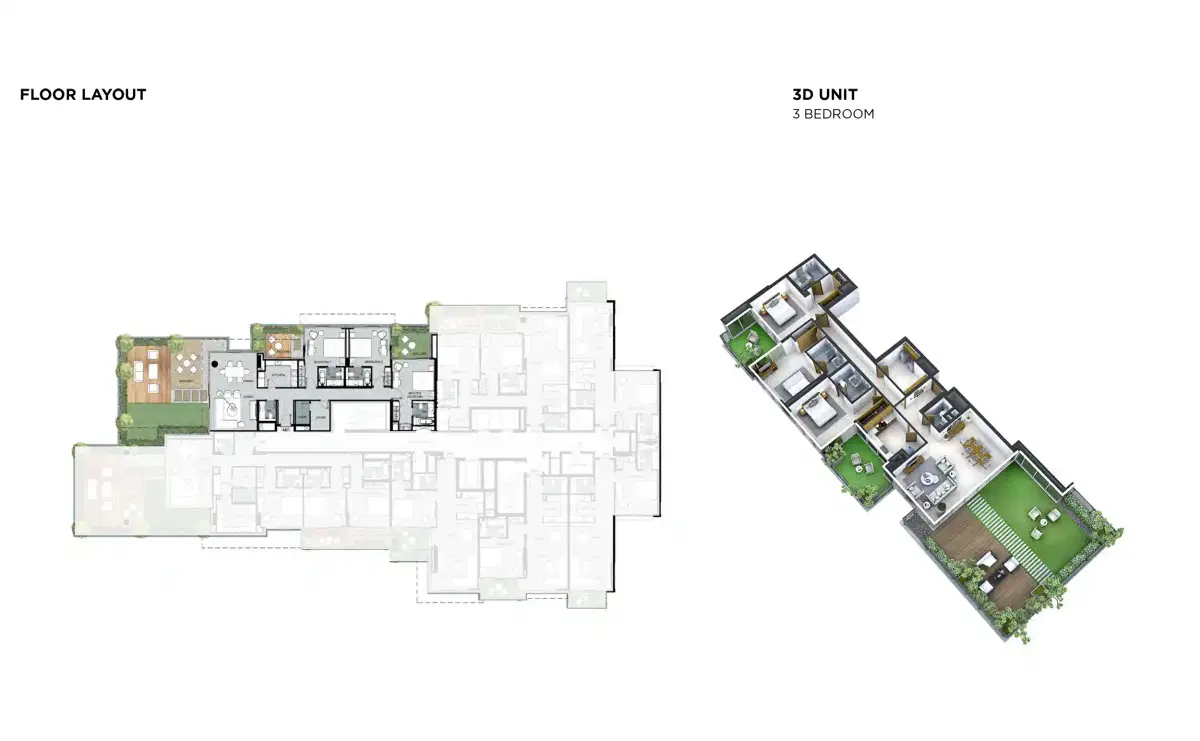 Damac High Gardens 3 Bedroom Apartments Floor Plan