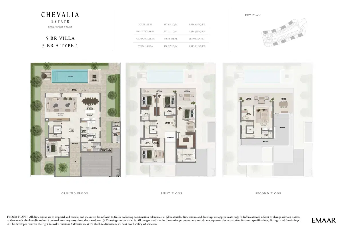 Chevalia Estate at Grand Polo Club & Resort 5 BeR Floor Plan 8,615 Sq. Ft.
