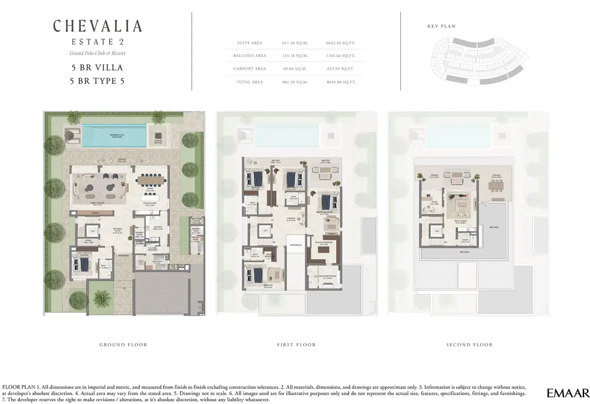 Chevalia Estate 2 by Emaar 5 BR Floor Plan 8634 Sq. Ft.