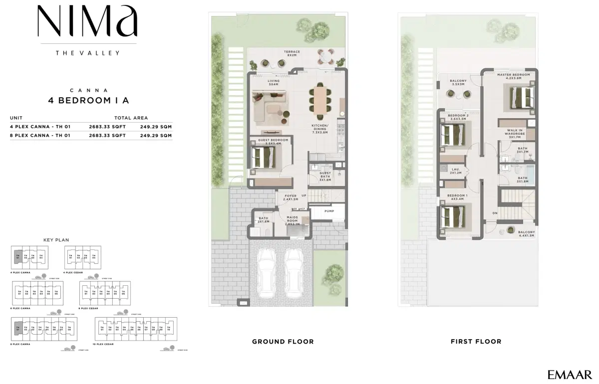 Nima The Valley 4 Bedroom Townhouses Floor Plan