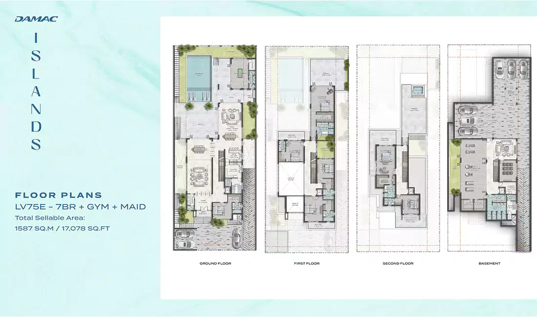 Damac Islands Dubai 7 Bedroom Townhouses Floor Plan