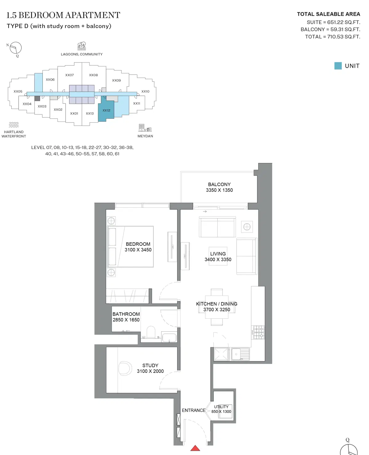 1.5 Bedroom Apartments