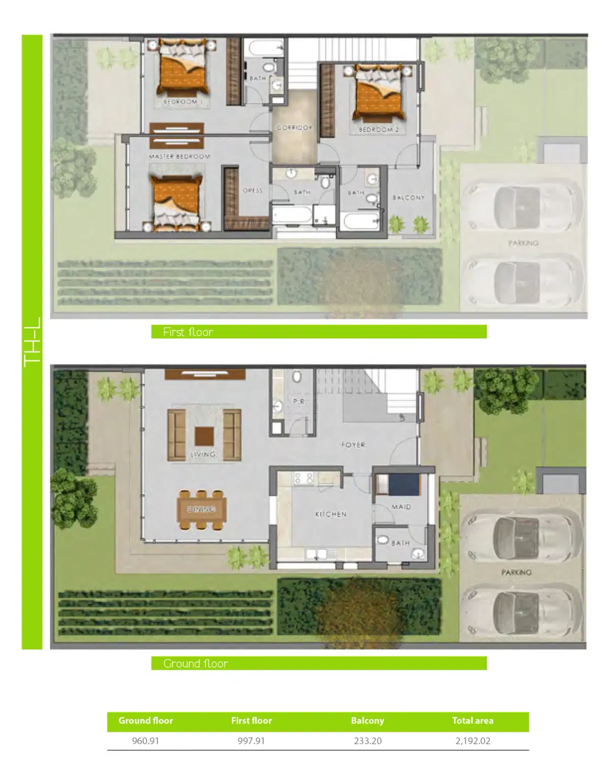 The Park Villas 3 BR Villa Floor Plan