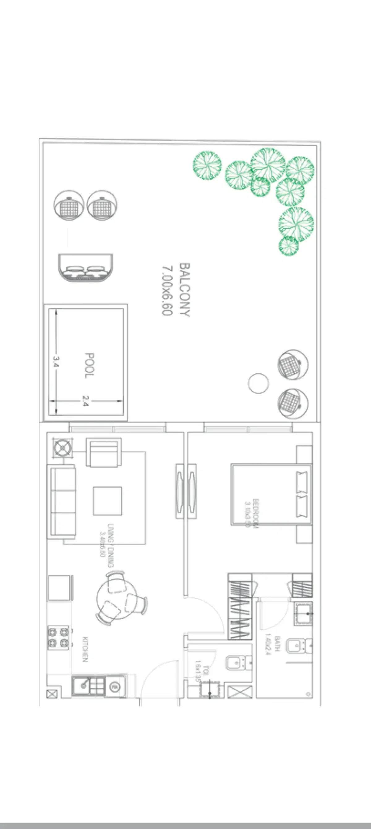 DANUBE Petalz at Al Warsan Studio, Apartments & Duplexes 1 BR Apartments Floor Plan