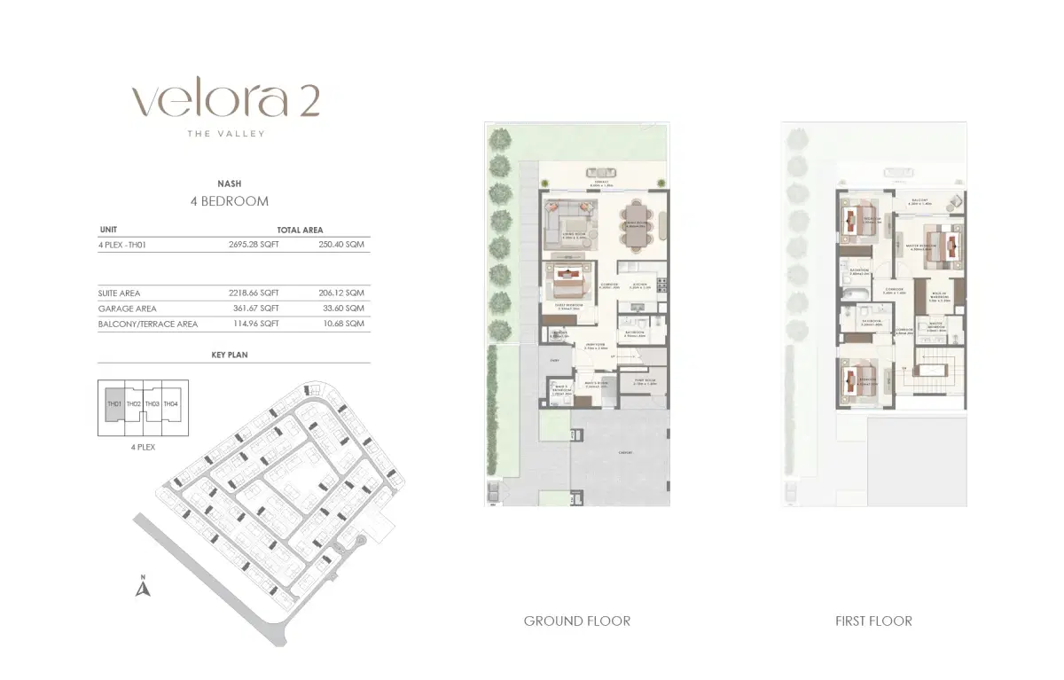 Emaar Virella 2 4 BR Floor Plan 2,695 Sq. Ft.