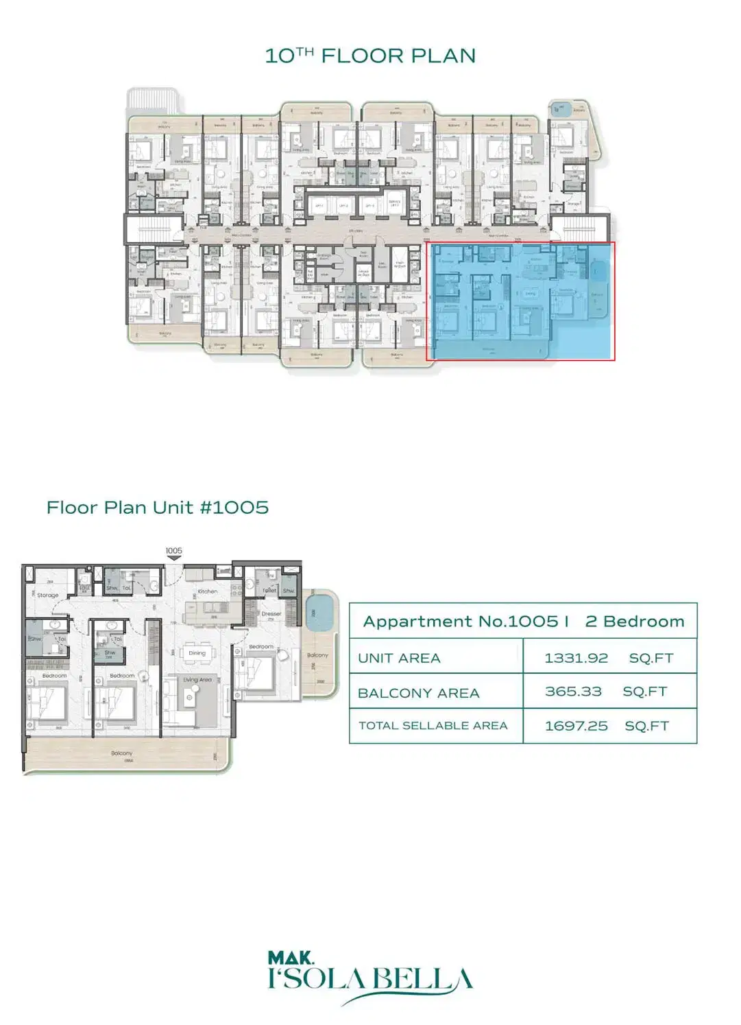 Mak Isola Bella By Al Hadaf In Jvc 2 Bedroom Apartment Floor Plan