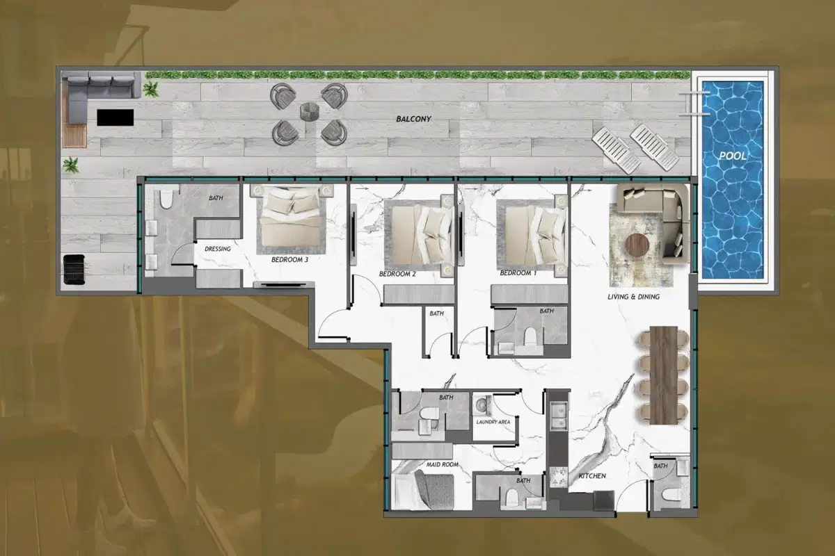 3 Bedroom Apartments