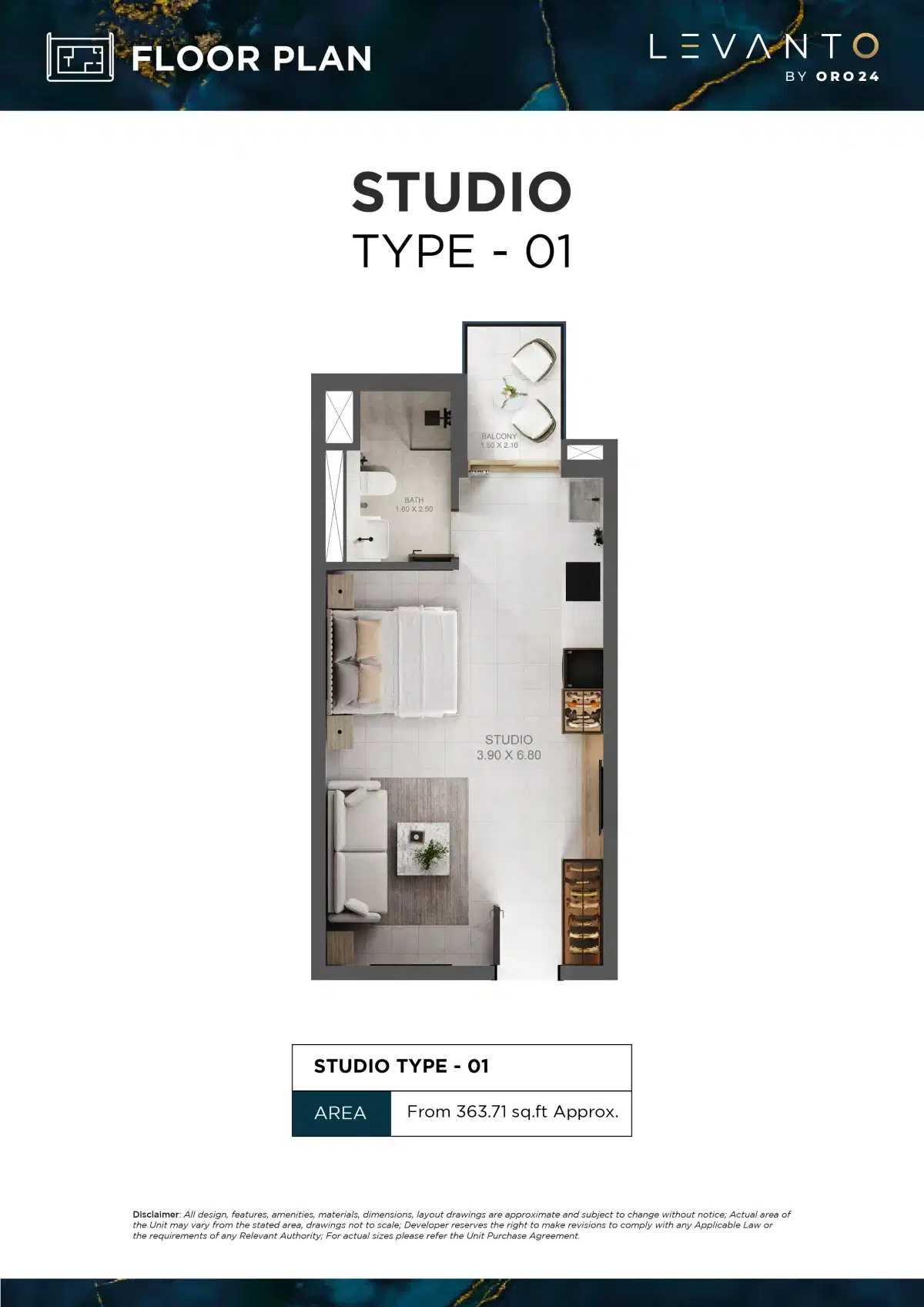 Levanto Oro24 Studio Floor Plan