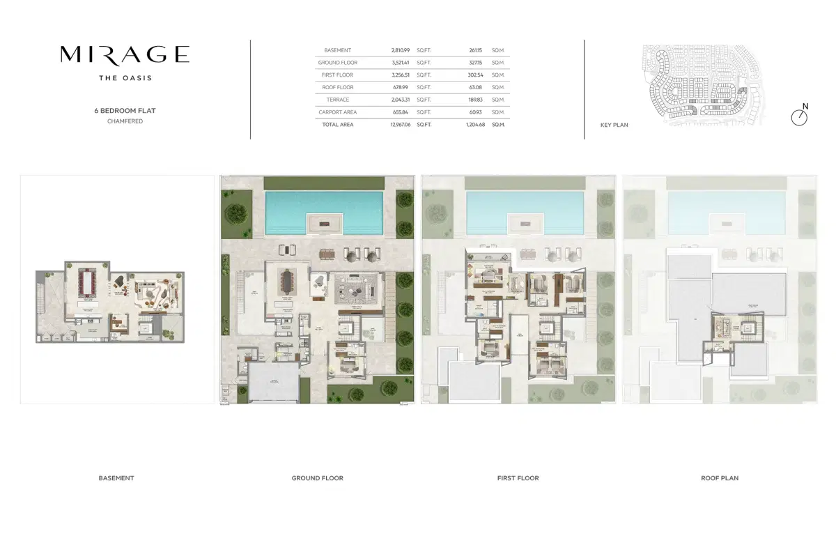 Emaar Mirage The Oasis Dubai 6 Bedroom Villas Floor Plan