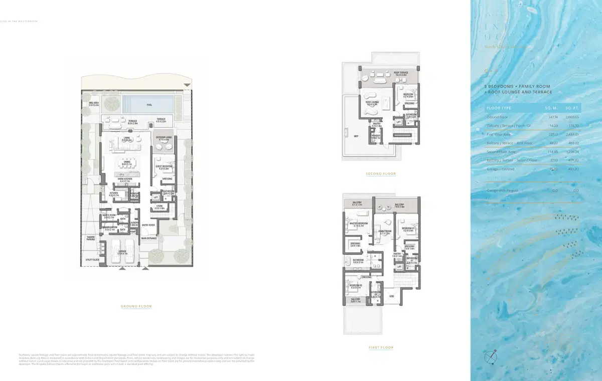 Palm Jebel Ali Villas Dubai 5 BR Floor Plan 7,882 Sq. Ft.