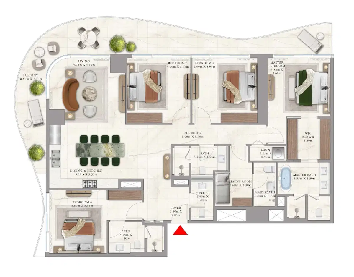 4 Bedroom Apartments