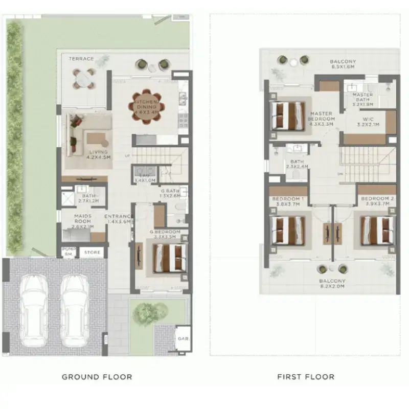 Emaar Salva At The Heights Country Club And Wellness 4 BR Townhouse Floor Plan