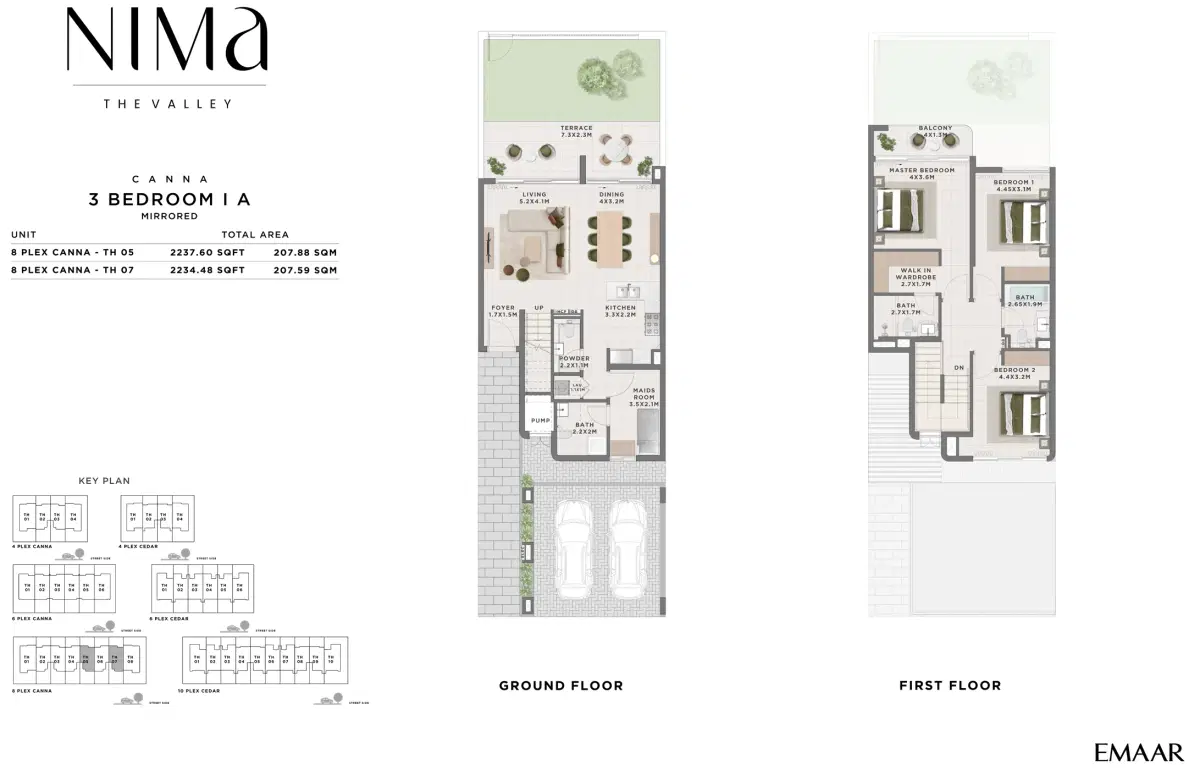 Nima The Valley 3 Bedroom Townhouses Floor Plan