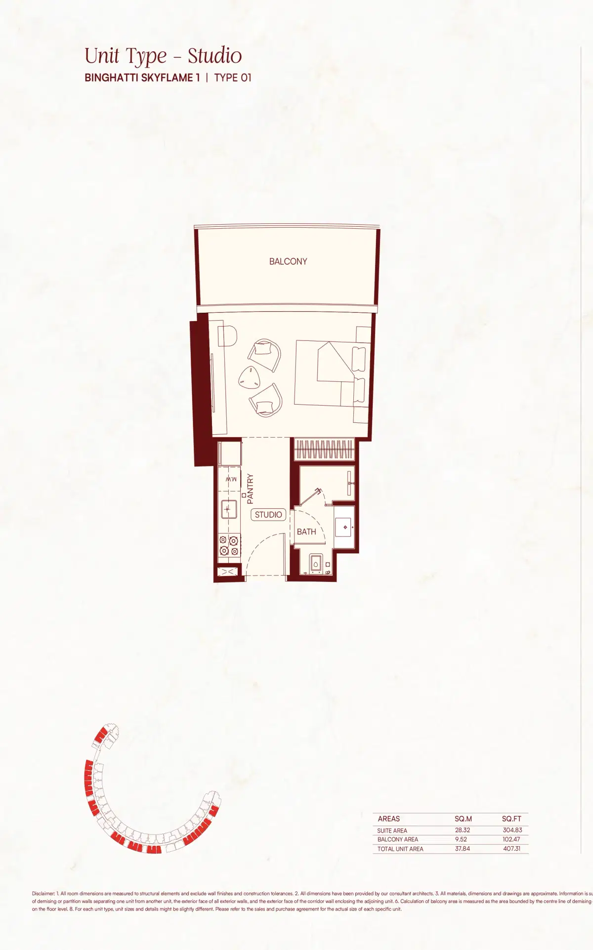 Binghatti Skyflame At Dubailand Studio Floor Plan
