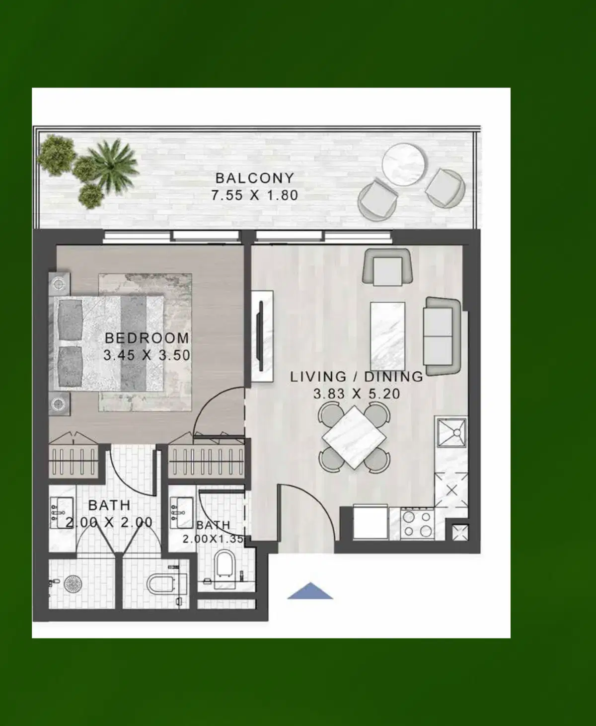 Damac Elo 3 Damac Hills 2 1 Bedroom Apartments Floor Plan