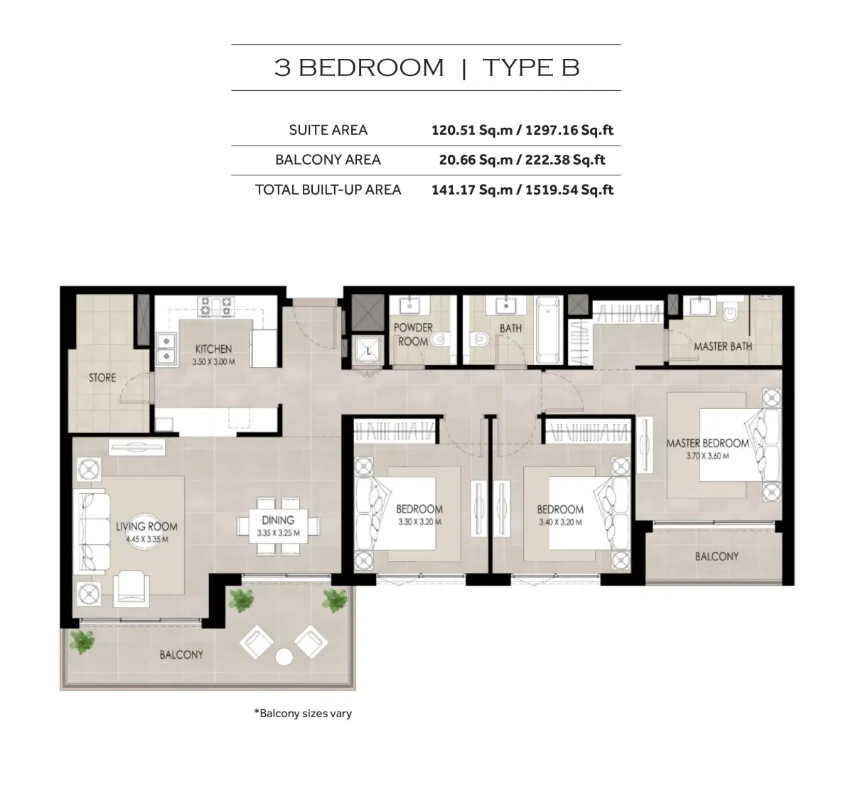 3 Bedroom Apartments