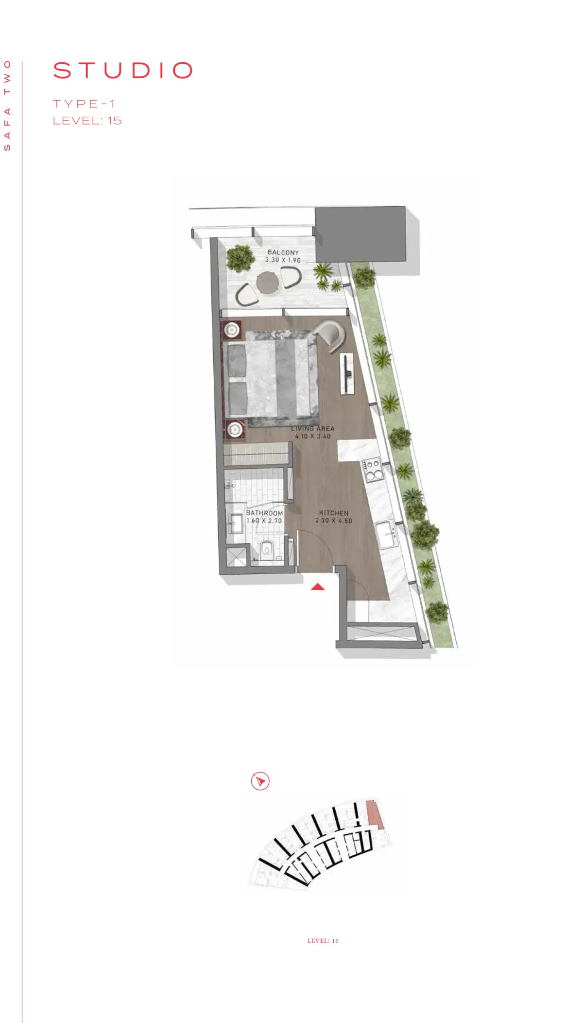 Safa Two Studio Floor Plan