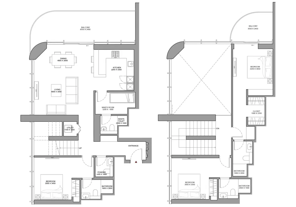 Sobha Aquamont At Downtown Umm Al Quwain 3 Bedroom Apartment (Type A) Floor Plan