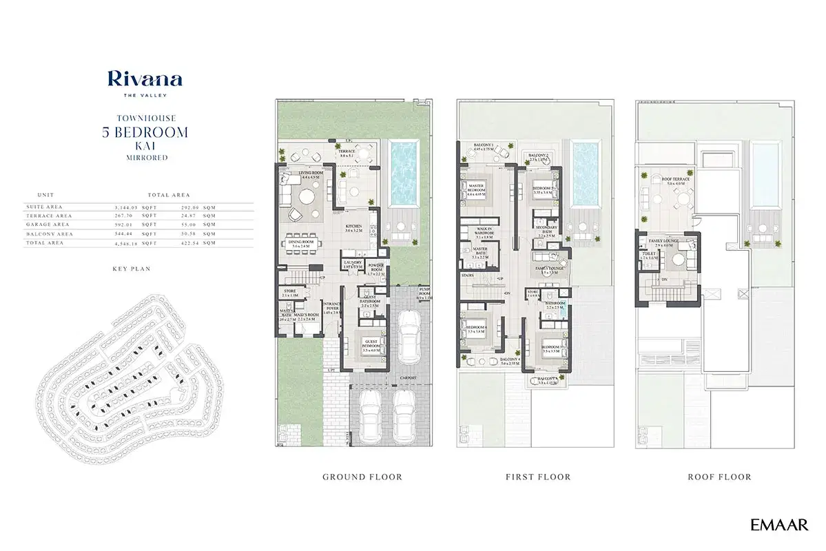 EMAAR Rivana Dubai 5 BR Floor Plan 4,548 Sq. Ft.