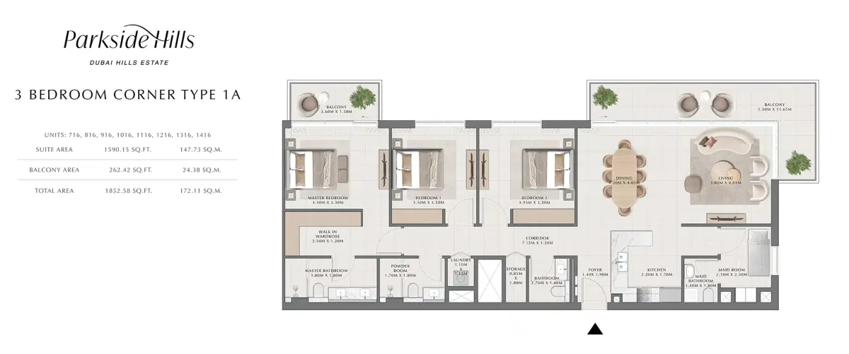 3 Bedroom Apartments