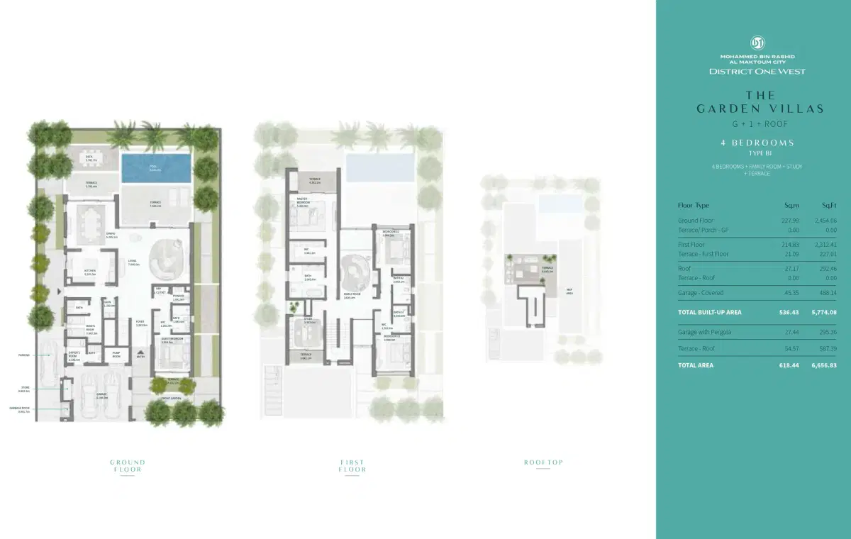 District One West Dubai 4 BR Floor Plan 6,656 Sq. Ft.