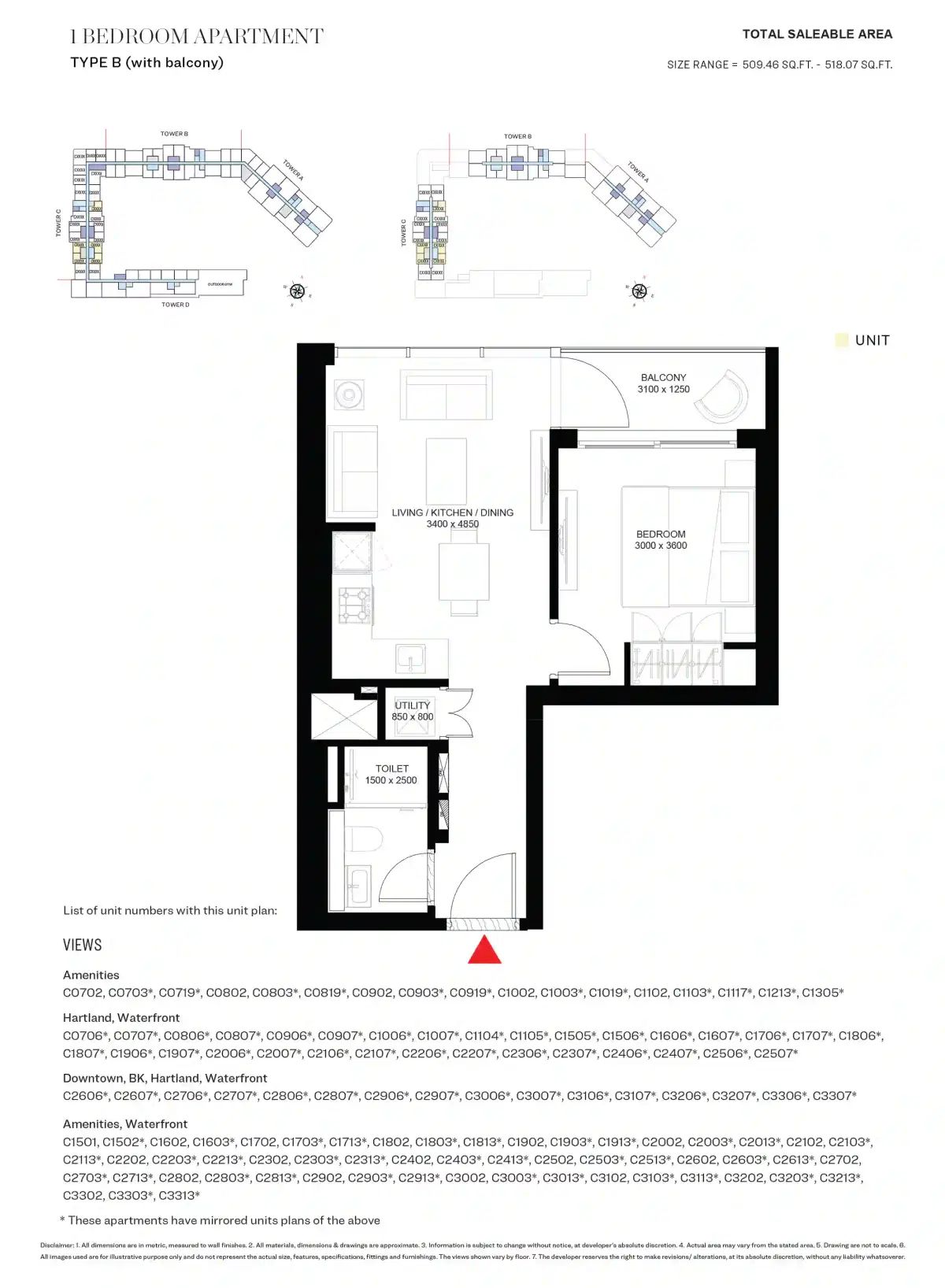 1 Bedroom Apartments