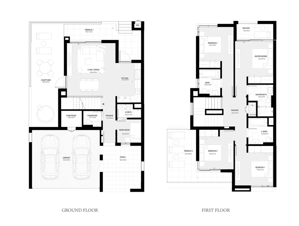 Emaar Bliss Arabian Ranches Iii 4 Bed Duplex Floor Plan