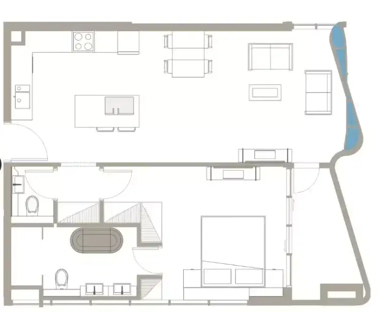 Iluka by MS Homes Dubai 1 BR Floor Plan 804 Sq. Ft.