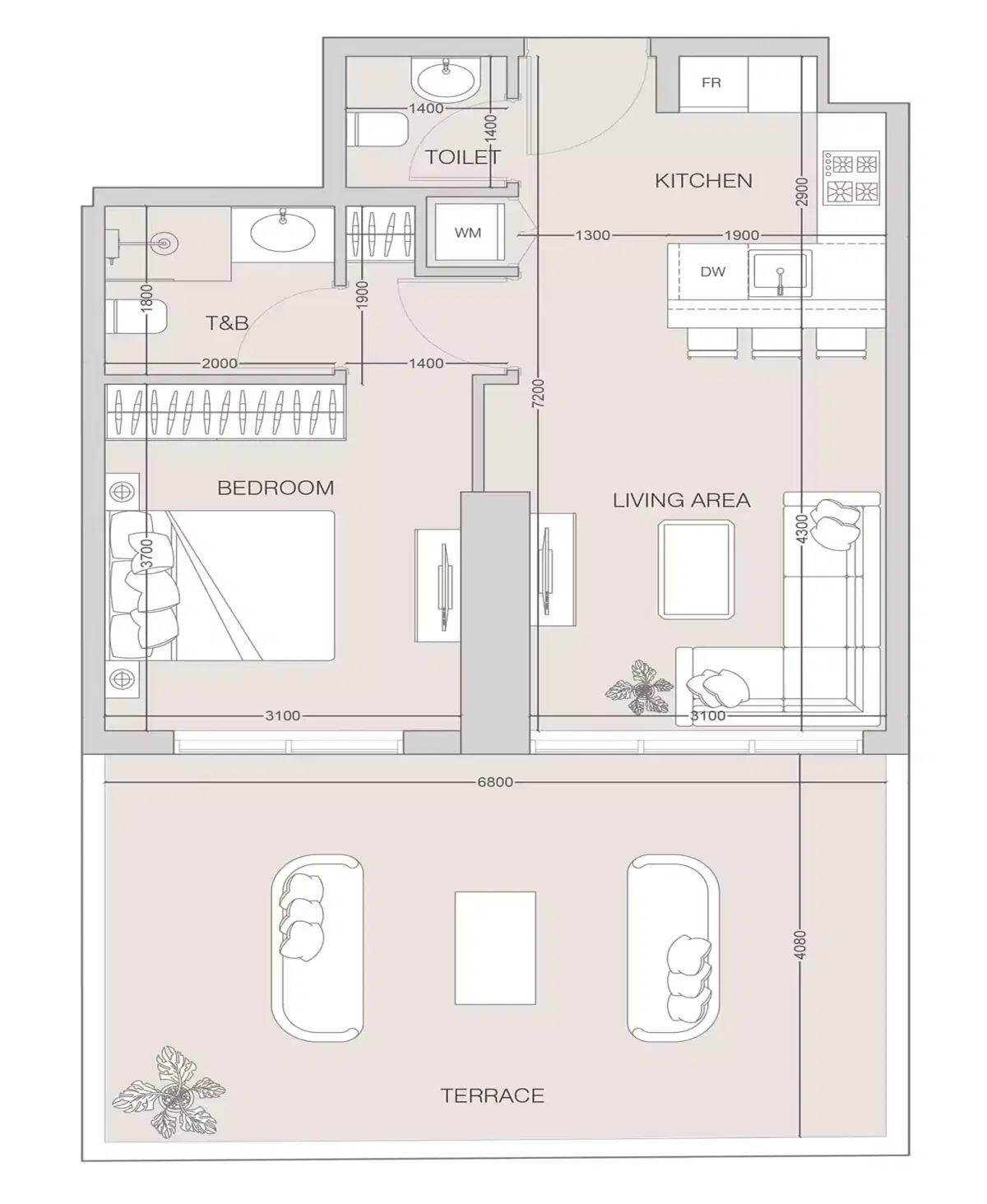 Object 1 The F1fth Tower Jvc Dubai 1 Bedroom Apartments Floor Plan