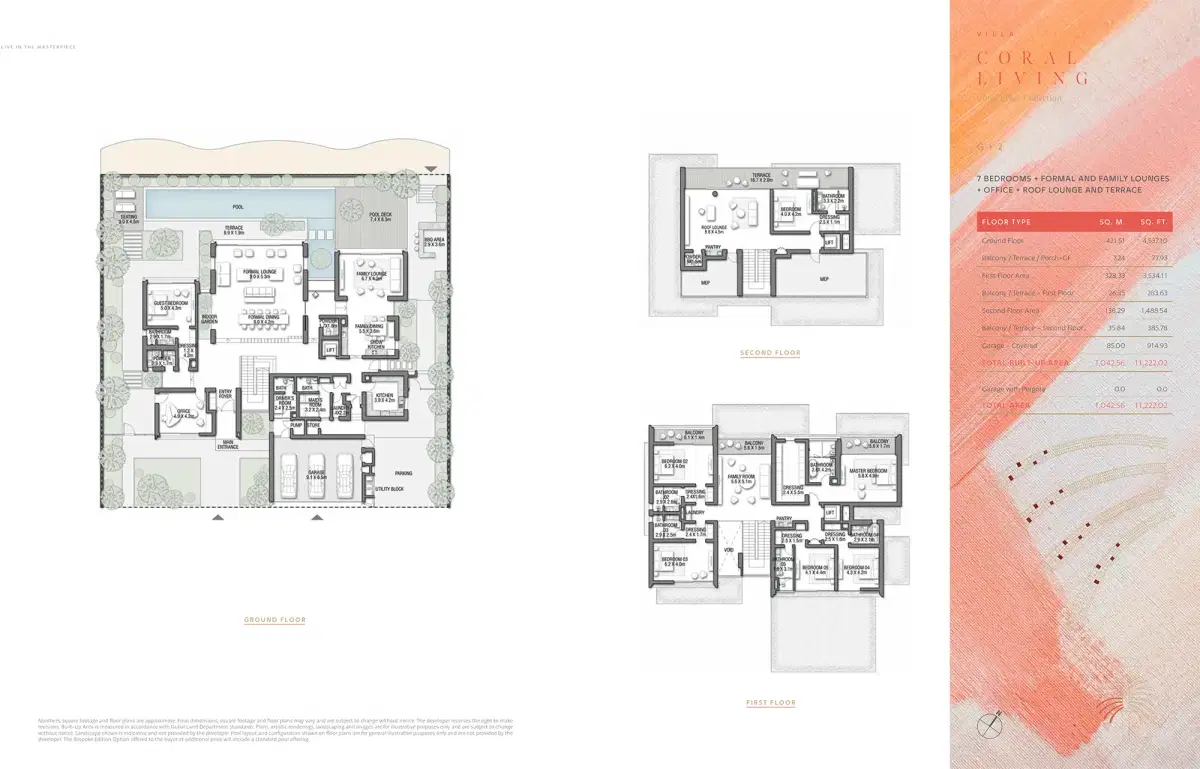 Palm Jebel Ali Villas Dubai 7 BR Floor Plan 11,222 Sq. Ft.