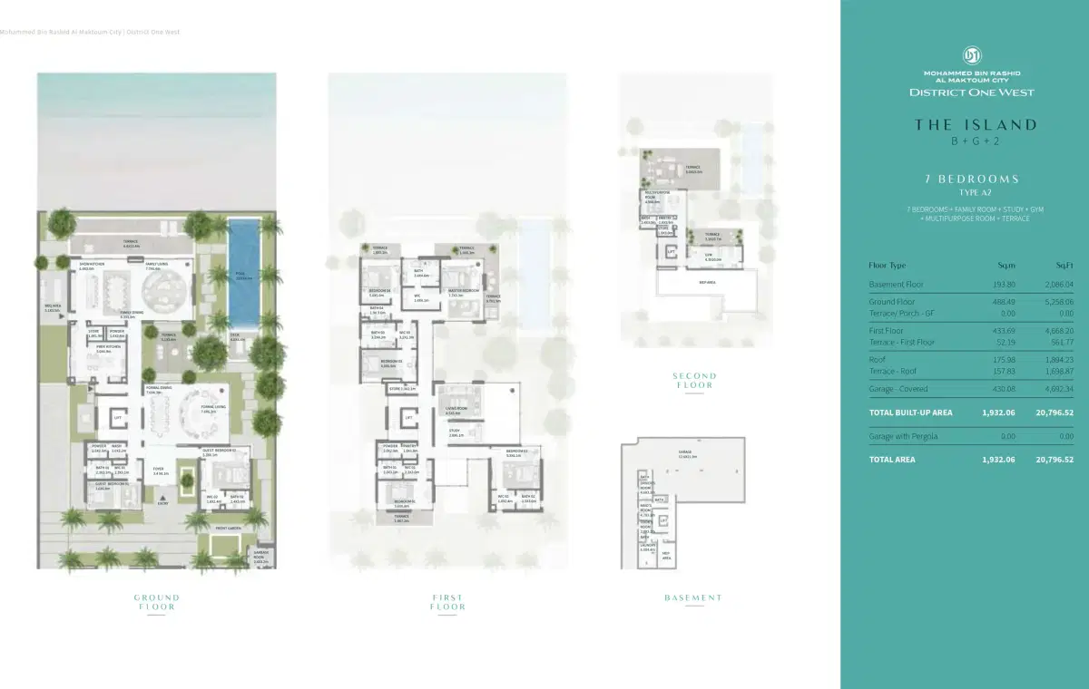 District One West Dubai 7 BR Floor Plan 20,796 Sq. Ft.