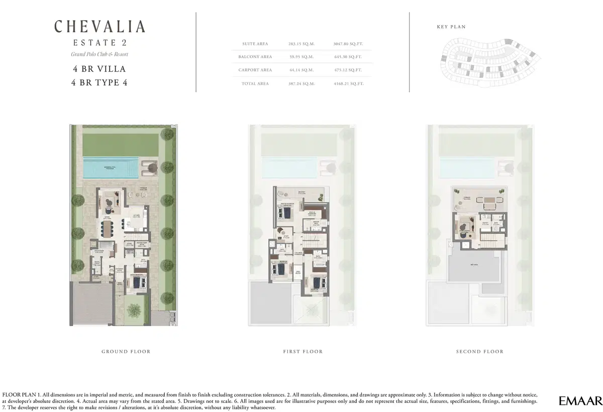 Chevalia Estate 2 by Emaar 4 BR Floor Plan 4168 Sq. Ft.