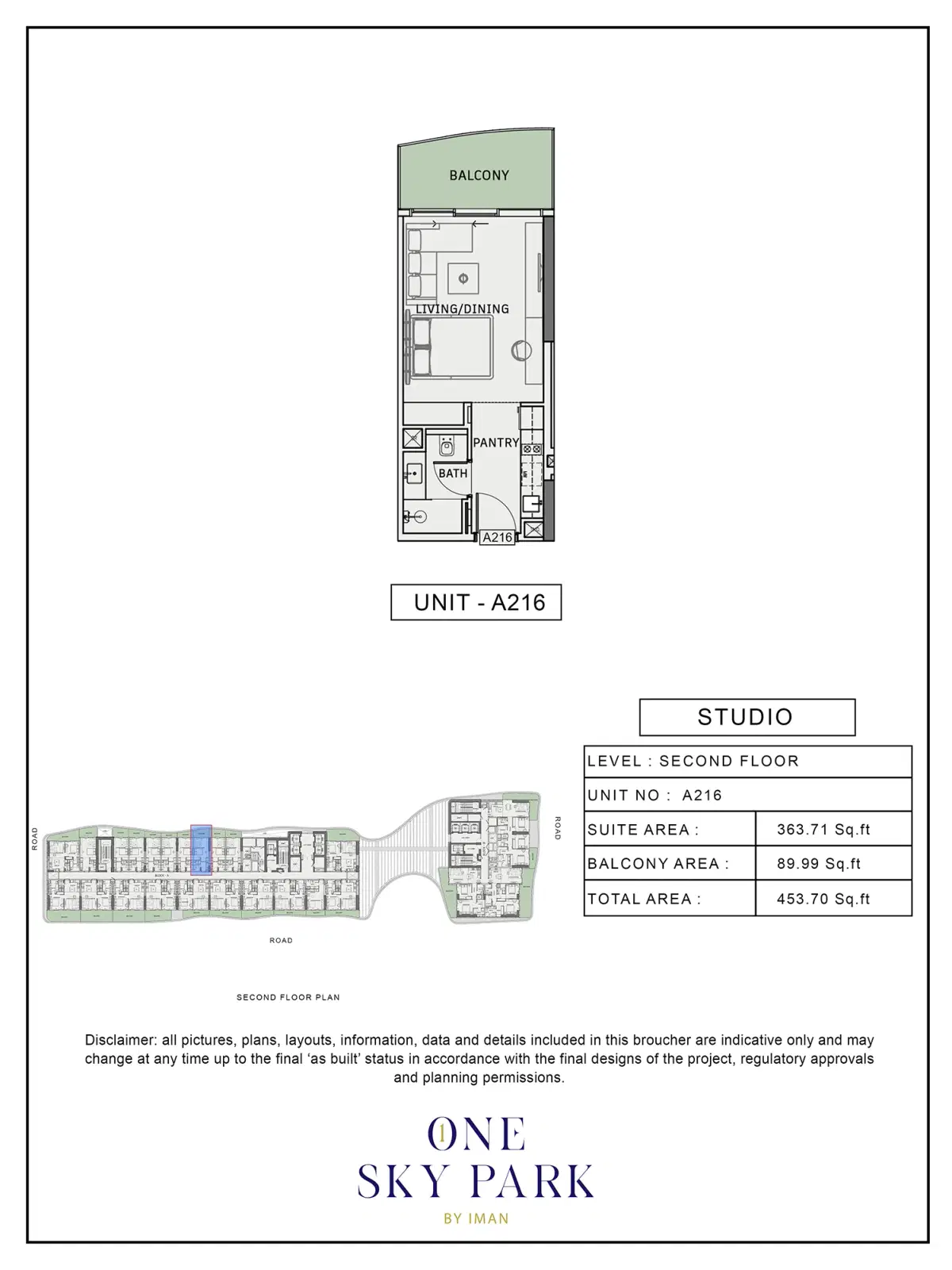 Iman One Sky Park Studio, Apartments & Penthouses at JVC Studio Floor Plan