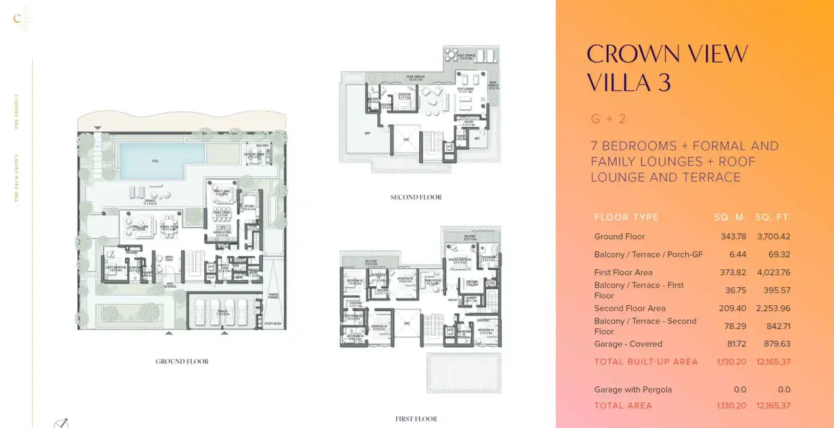 The Palm Crown 7 Bedroom Villas 3 Floor Plan