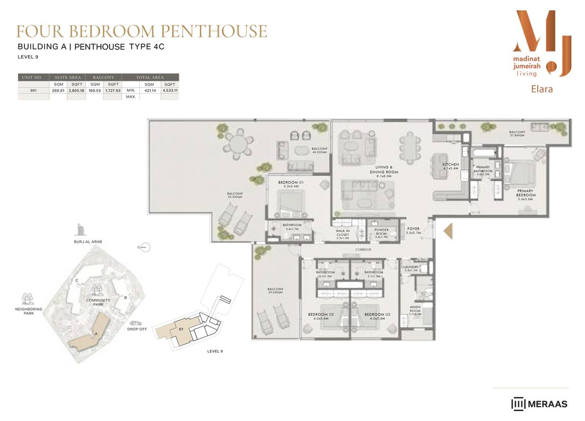Elara At Mjl 4 BR Penthouses Floor Plan