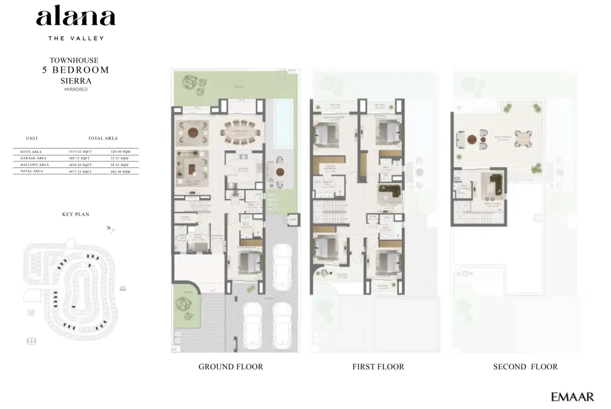 EMAAR Alana at The Valley 5 BR Floor Plan 4,977 Sq. Ft.