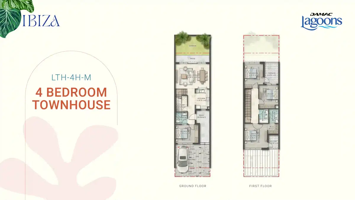 Damac Lagoons Ibiza 4 Bed Townhouses Floor Plan